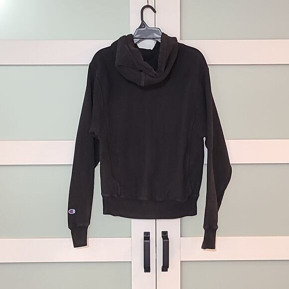 Vintage Champion Reverse Weave Hoodie Sweatshirt Faded Black Gray Small - Picture 4 of 5
